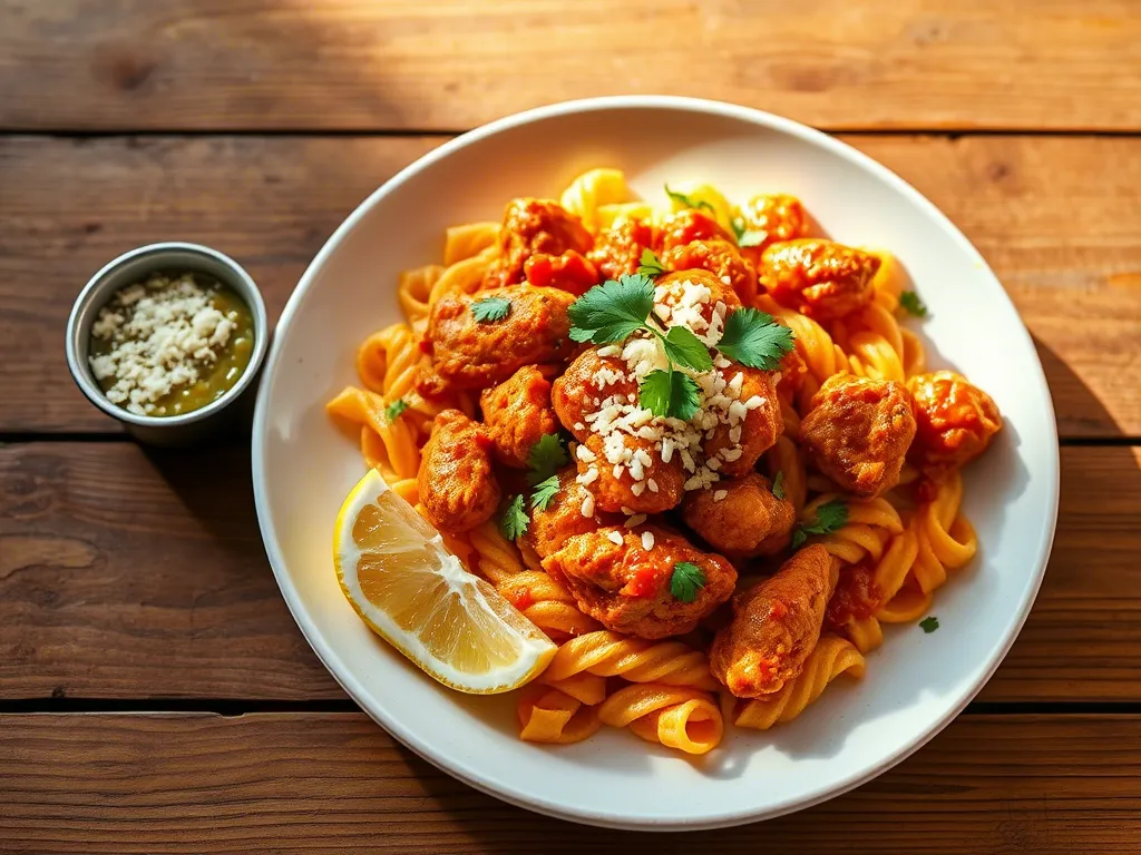 Achari Chicken Masala Pasta