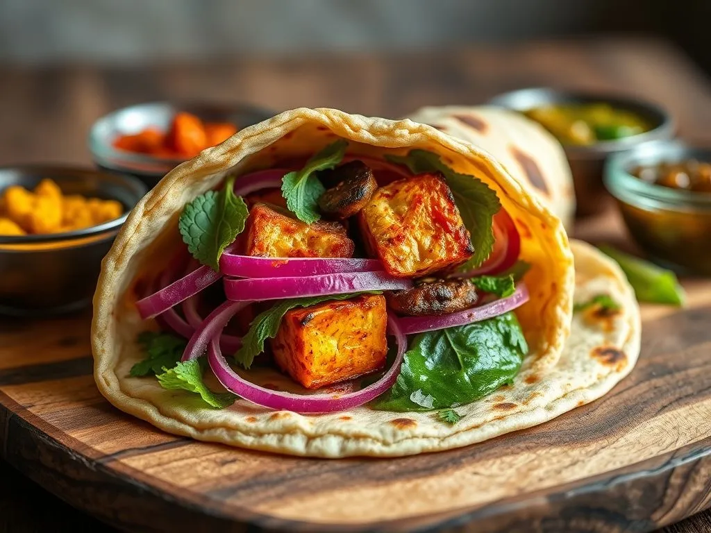 Achari Paneer Roll