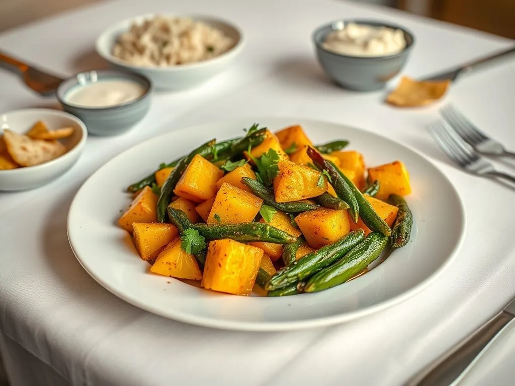 Aloo Bhindi Flavored With Mustard And Poppy Seeds