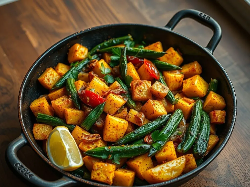 Aloo Bhindi Vegetable