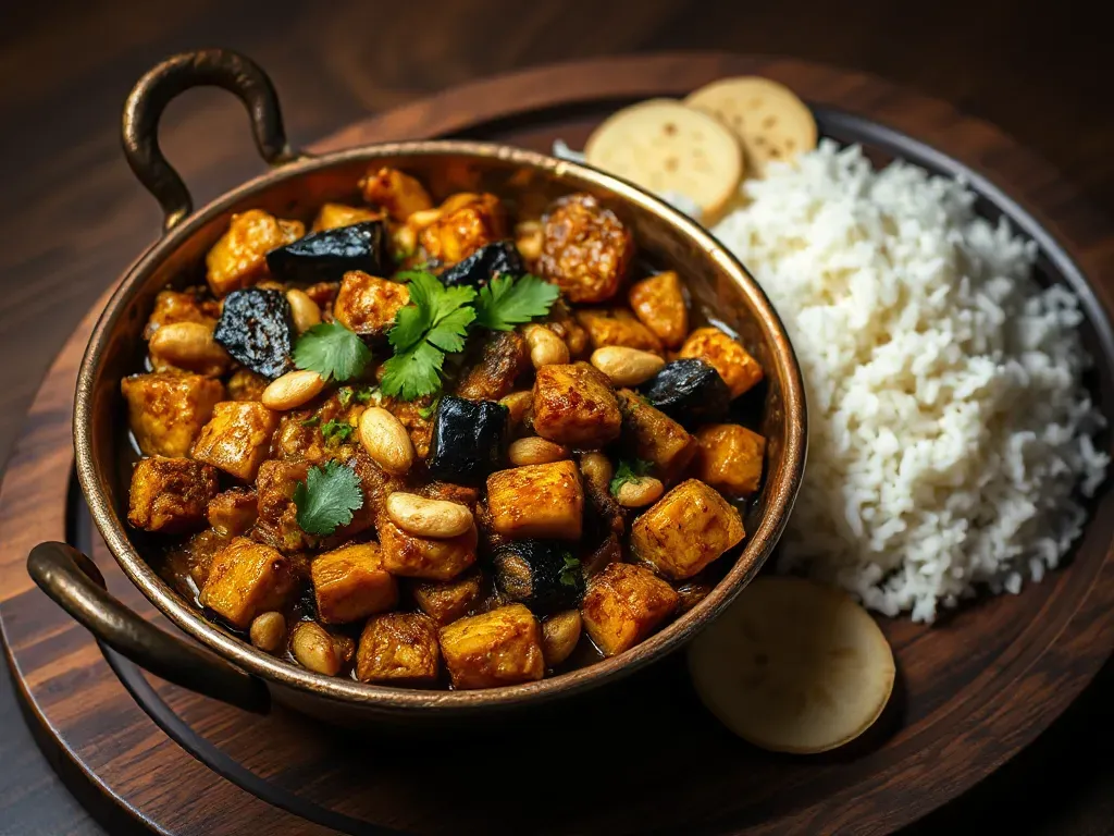Andhra Vankaya Fry With Peanuts
