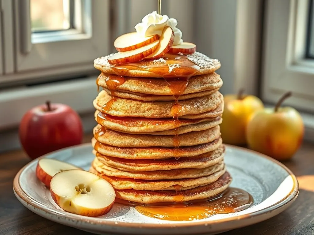 Apple Vanilla Whole Wheat Pancakes
