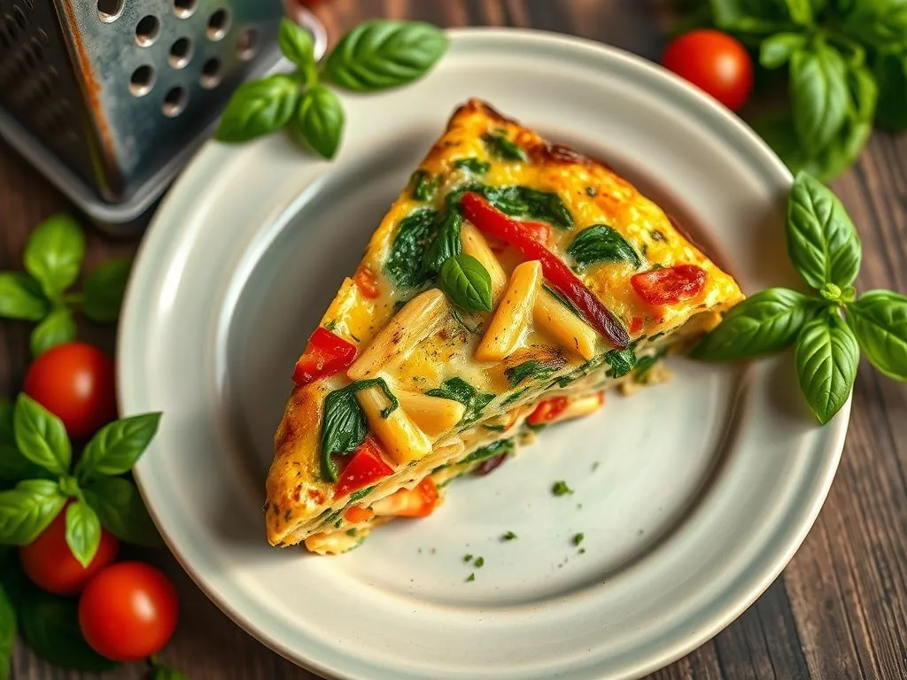 Baked Frittata With Pasta and Vegetables