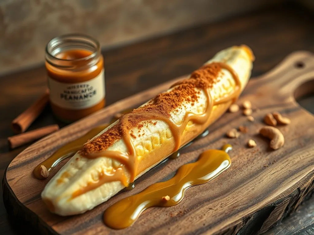 Banana and Peanut Butter Snack with Cinnamon