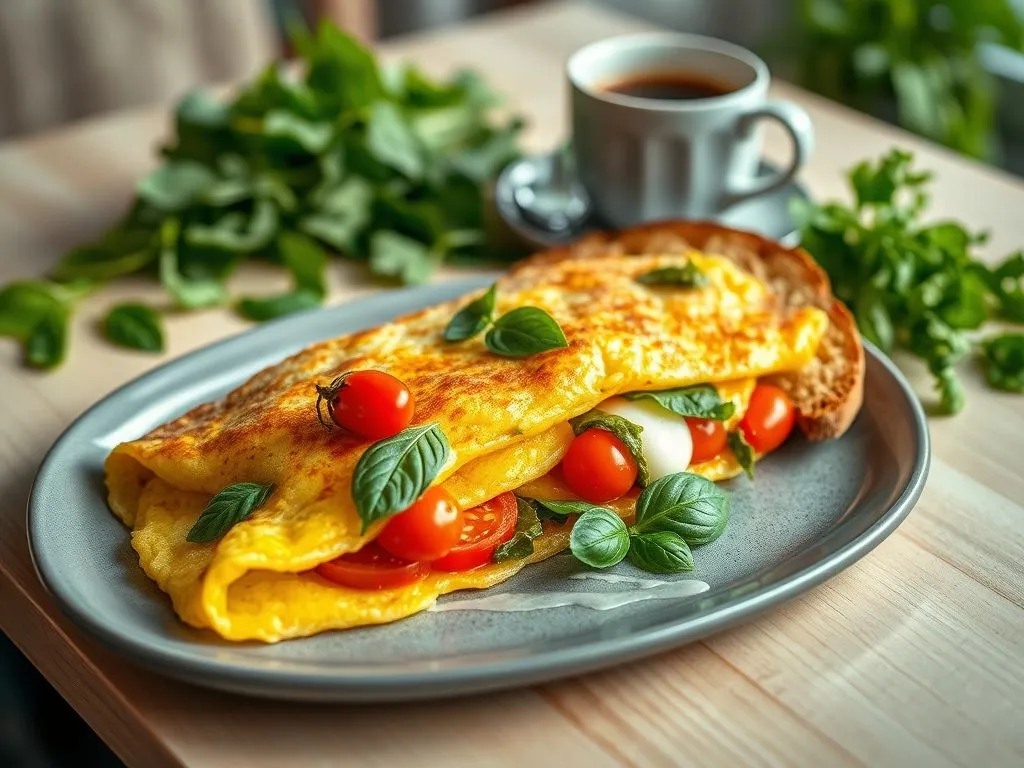 Basil & Cherry Tomato Omelette