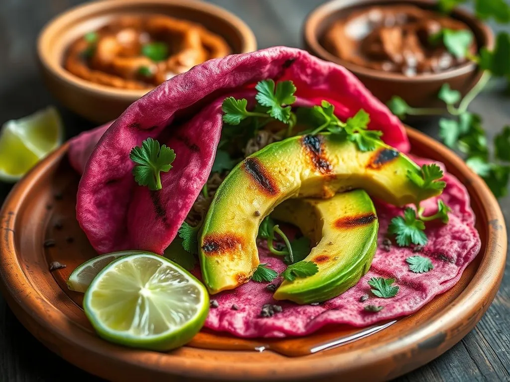 Beet and Avocado Chapati