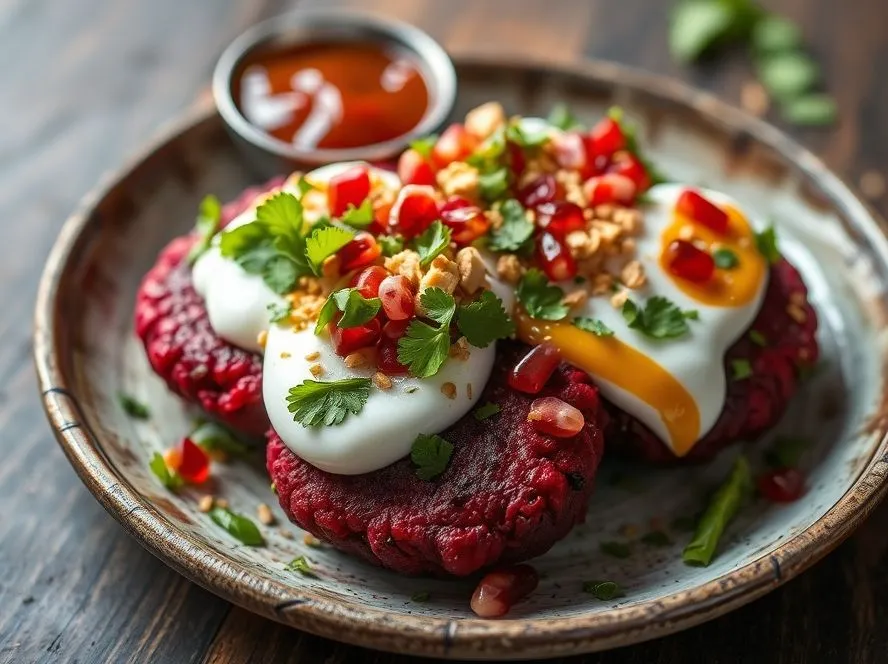 Beetroot Cutlet Chaat