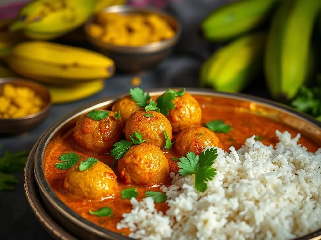 Bengali Style Kanchkolar Kofta Curry