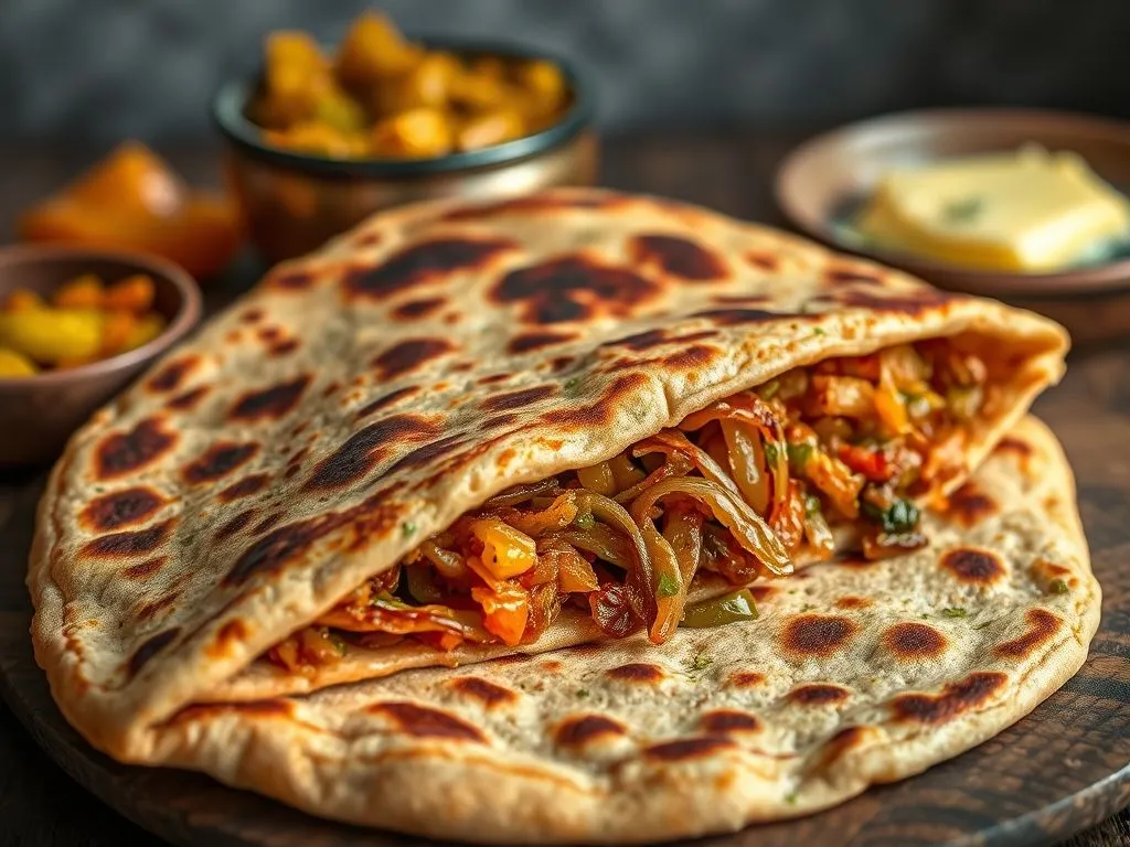 Besan Pyaaz Paratha