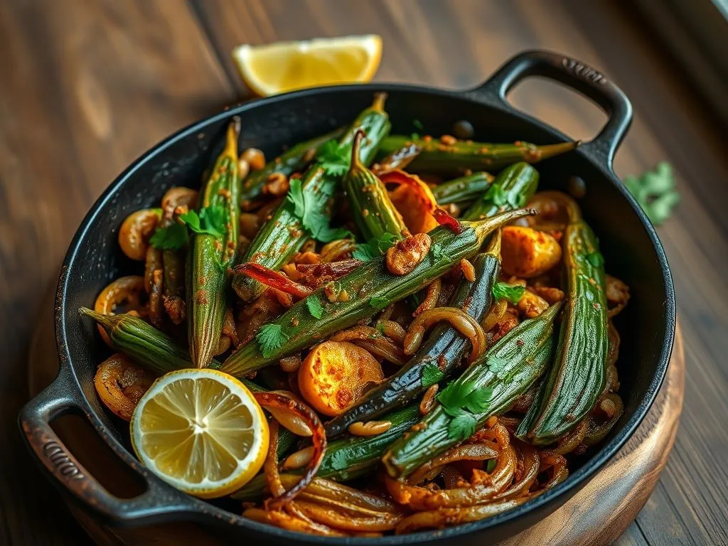 Bharwa Bhindi And Onion Vegetable