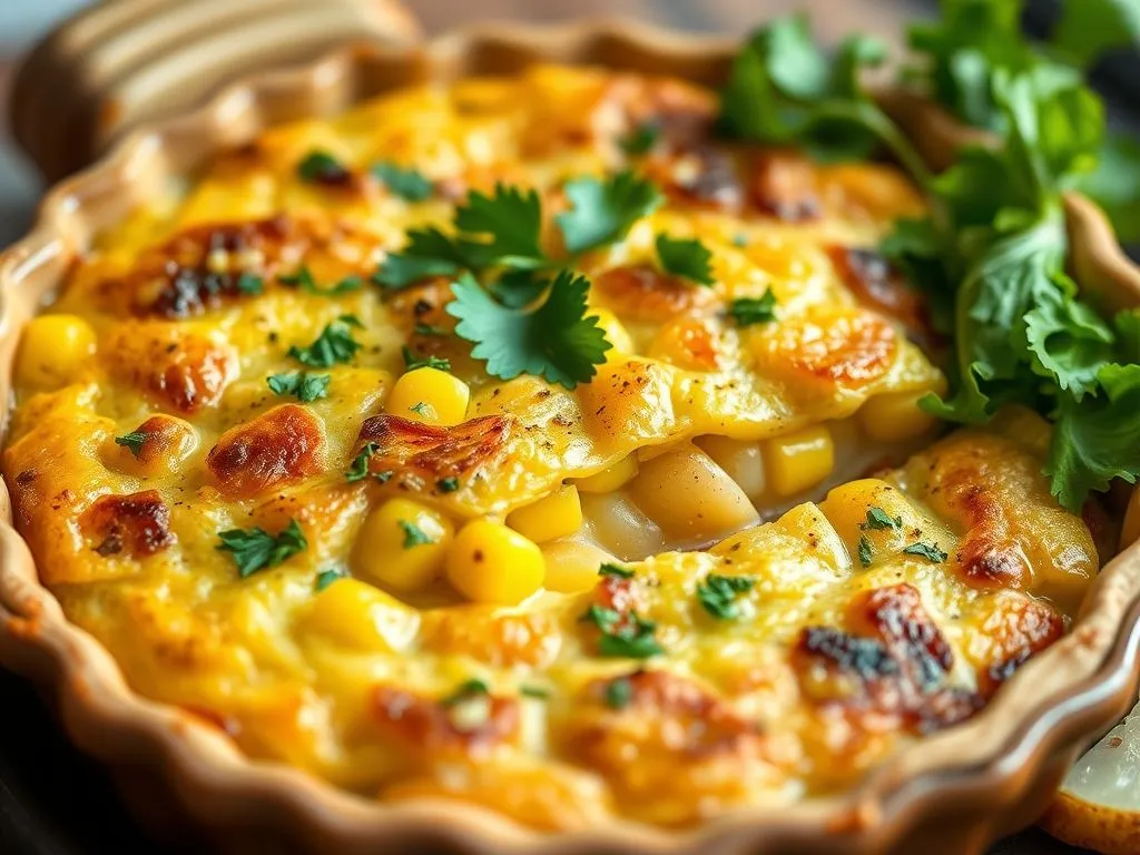 Breakfast Potato Quiche with Tender Corn