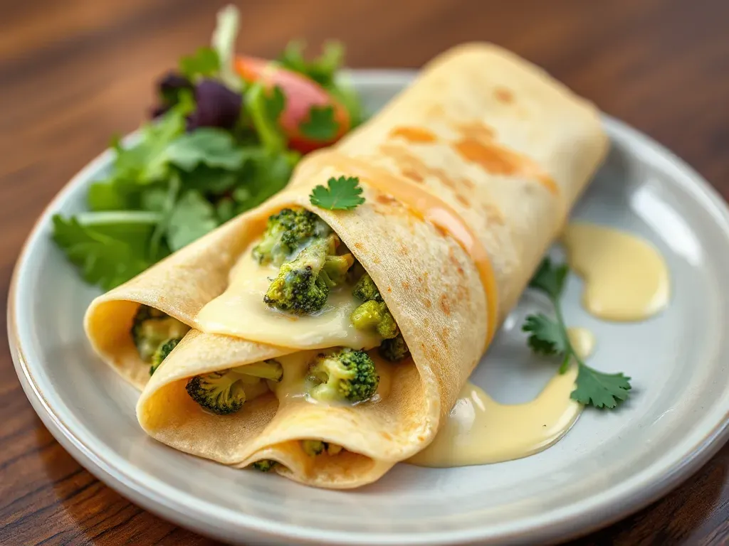 Broccoli & Cheese Filled Crepe