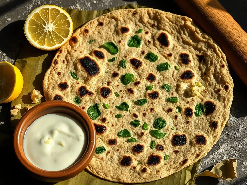 Cabbage and Spinach Roti