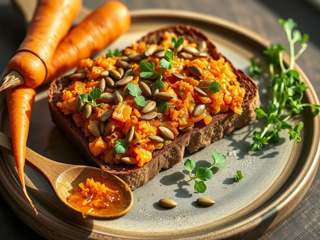 Carrot and Cabbage High Fibre Chutney Open Toast