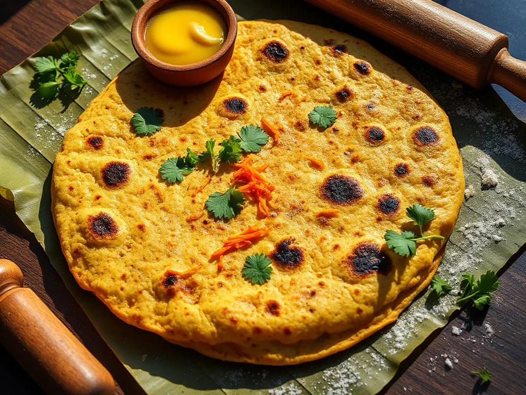 Carrot and Coriander Roti