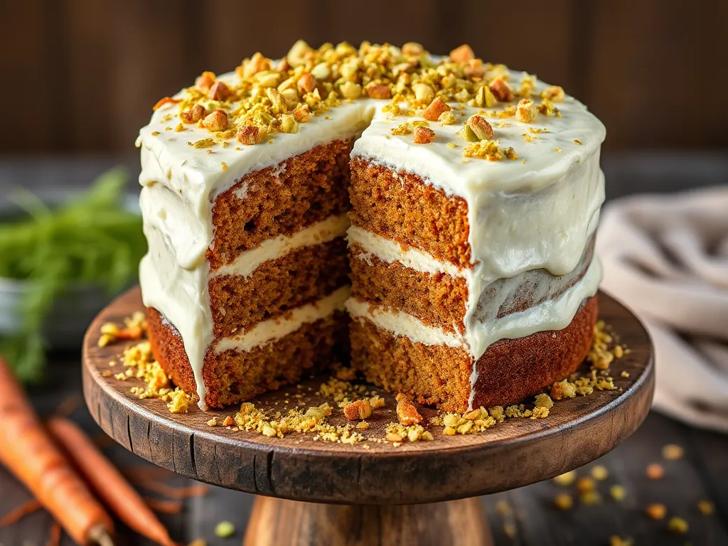 Carrot Pistachio Coconut Cake