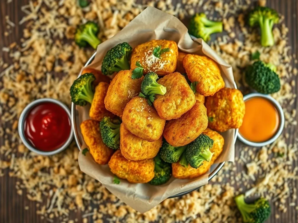 Cheesy Garlic Broccoli Nuggets