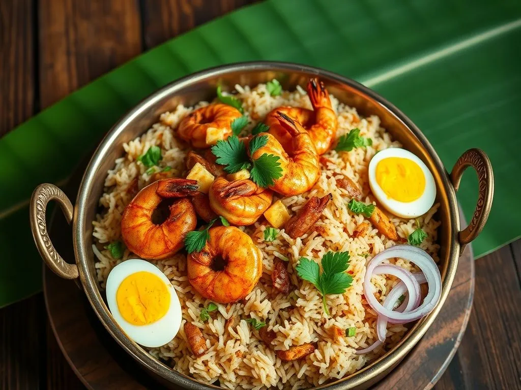 Chettinad Style Prawn Biryani