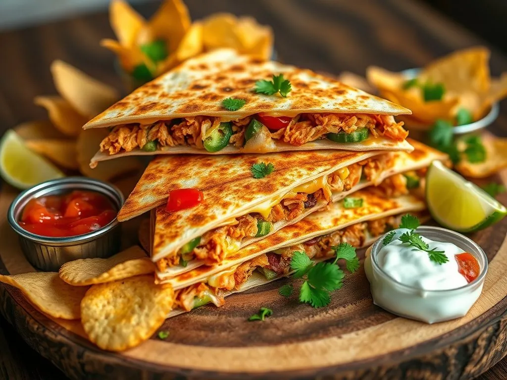 Chicken Chilli Cheese Quesadillas
