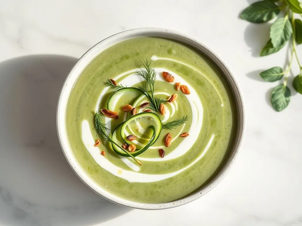 Chilled Spinach And Cucumber Soup