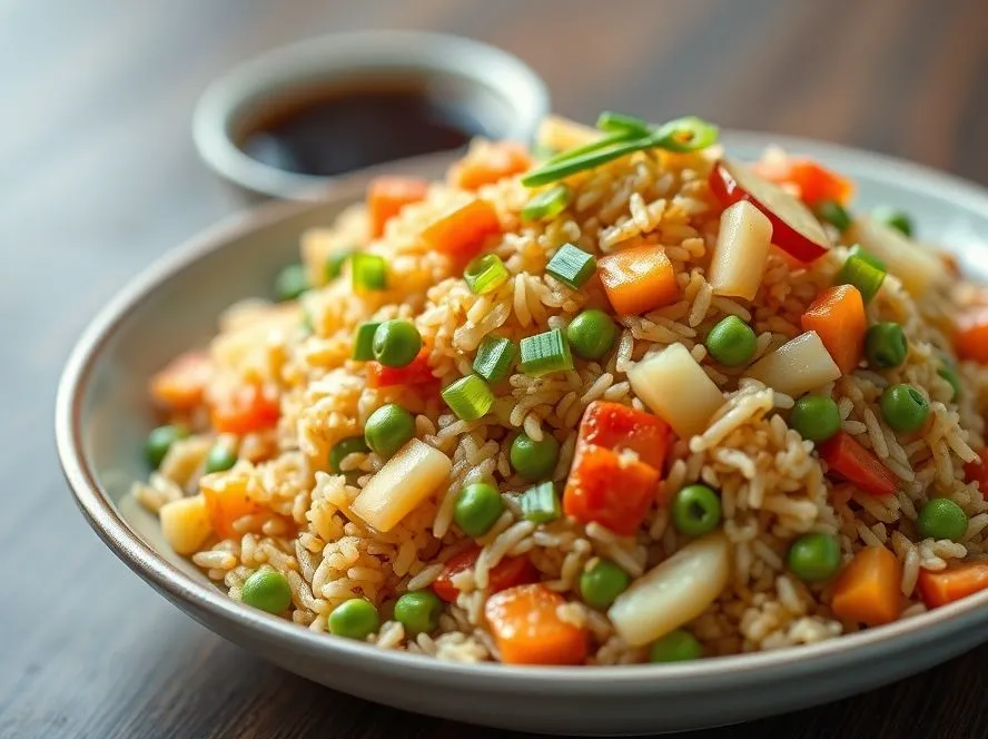 Chinese Vegetarian Fried Rice With Apples