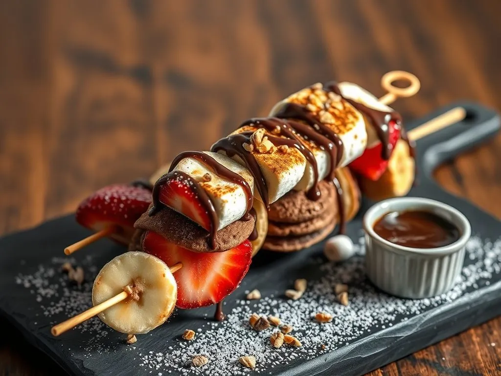 Chocolate Buckwheat Pancake Skewers