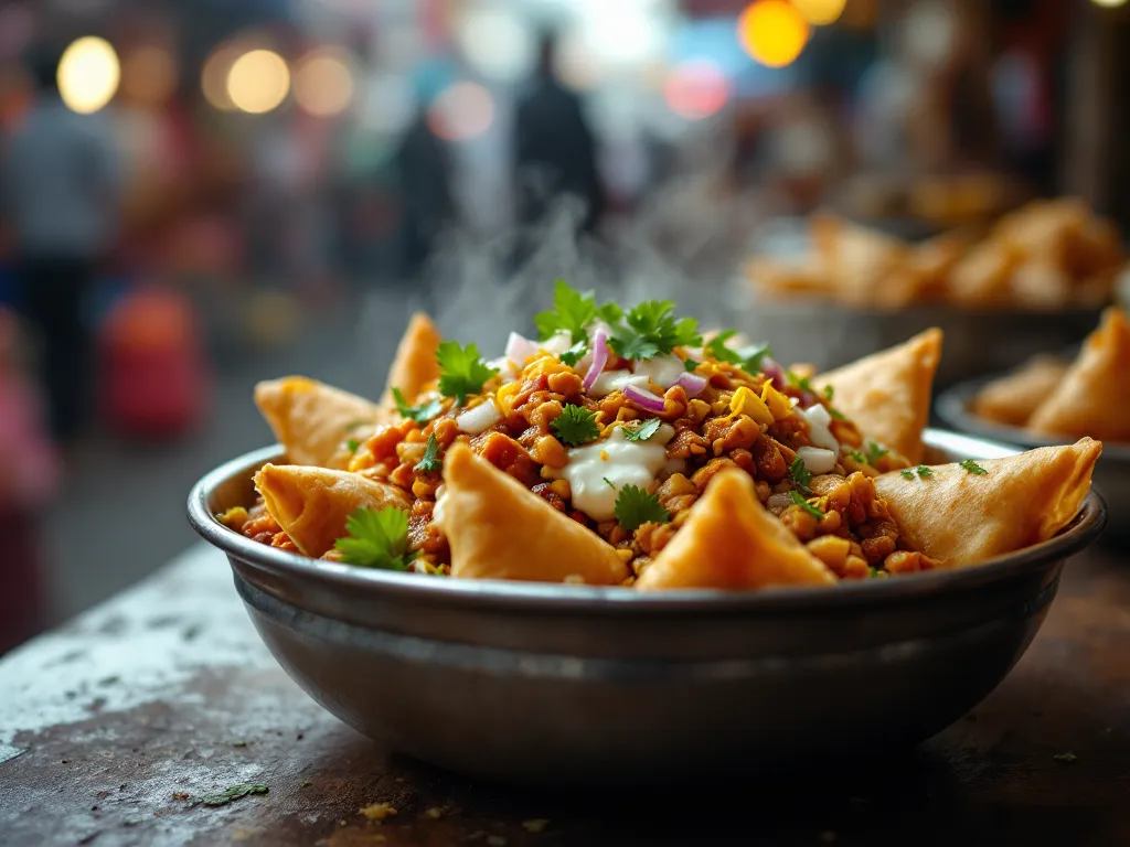 Chole Samosa Chaat