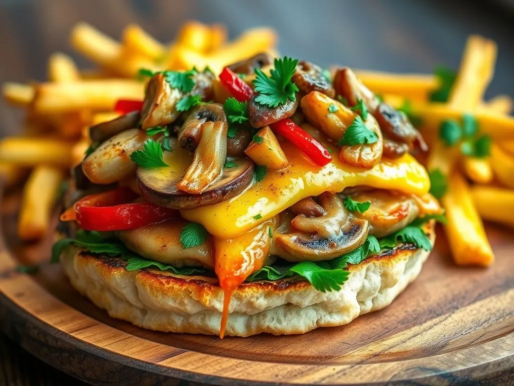 Chunky Cheese and Vegetable Open Burger