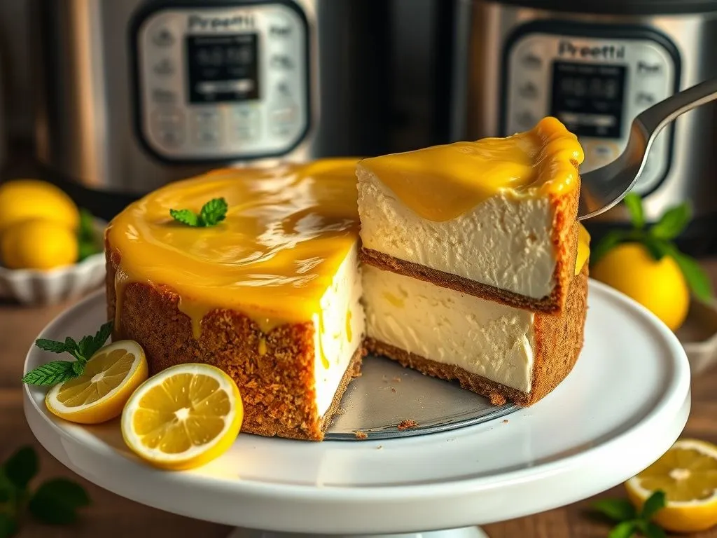 Classic Cheesecake With Lemon Curd Made Using Preethi Electric Pressure Cooker