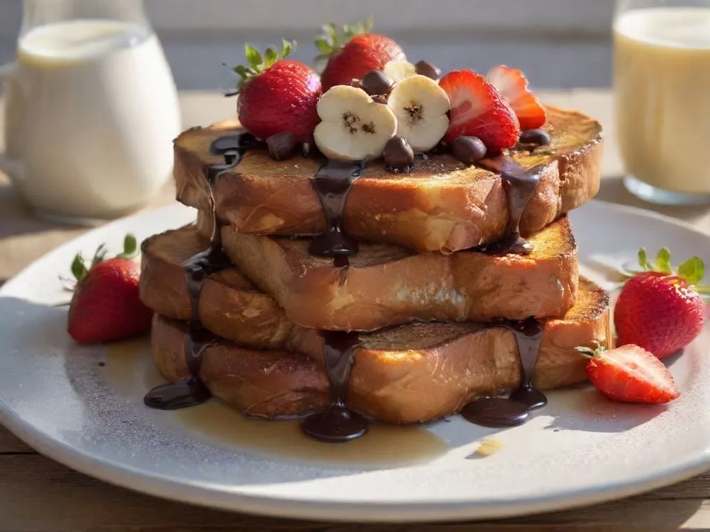 Coconut French Toast with Chocolate Chips
