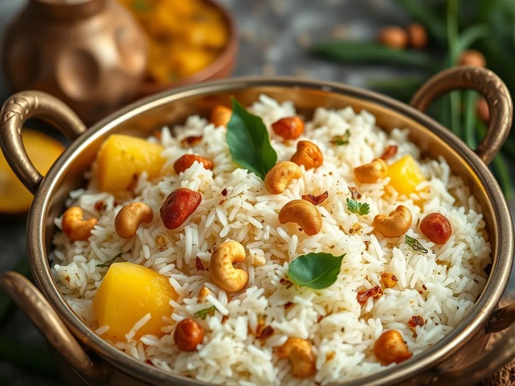 Coconut Rice Pulao With Coconut Cream
