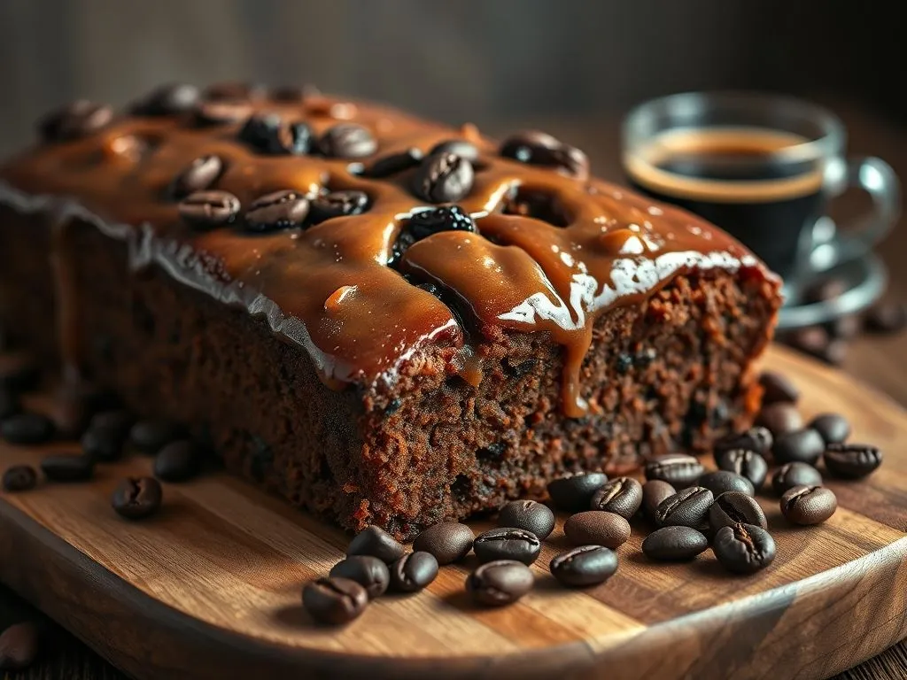 Coffee Raisin Cake With Sugar Glaze