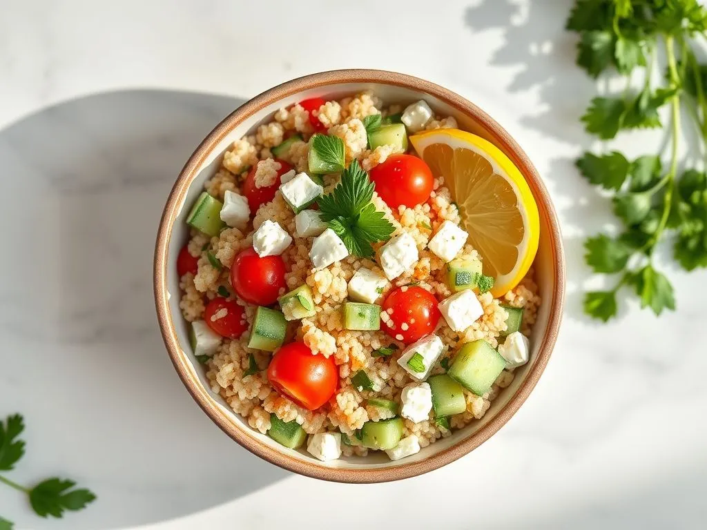 Couscous Salad With Cucumber And Feta Cheese