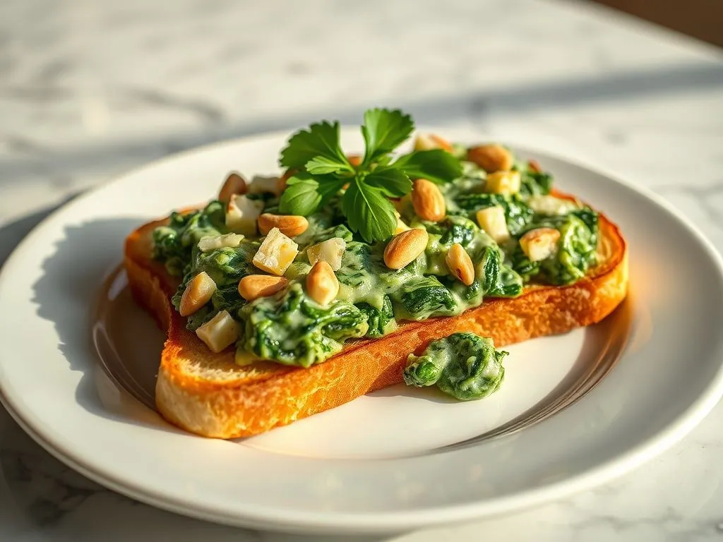 Creamy Spinach Toast