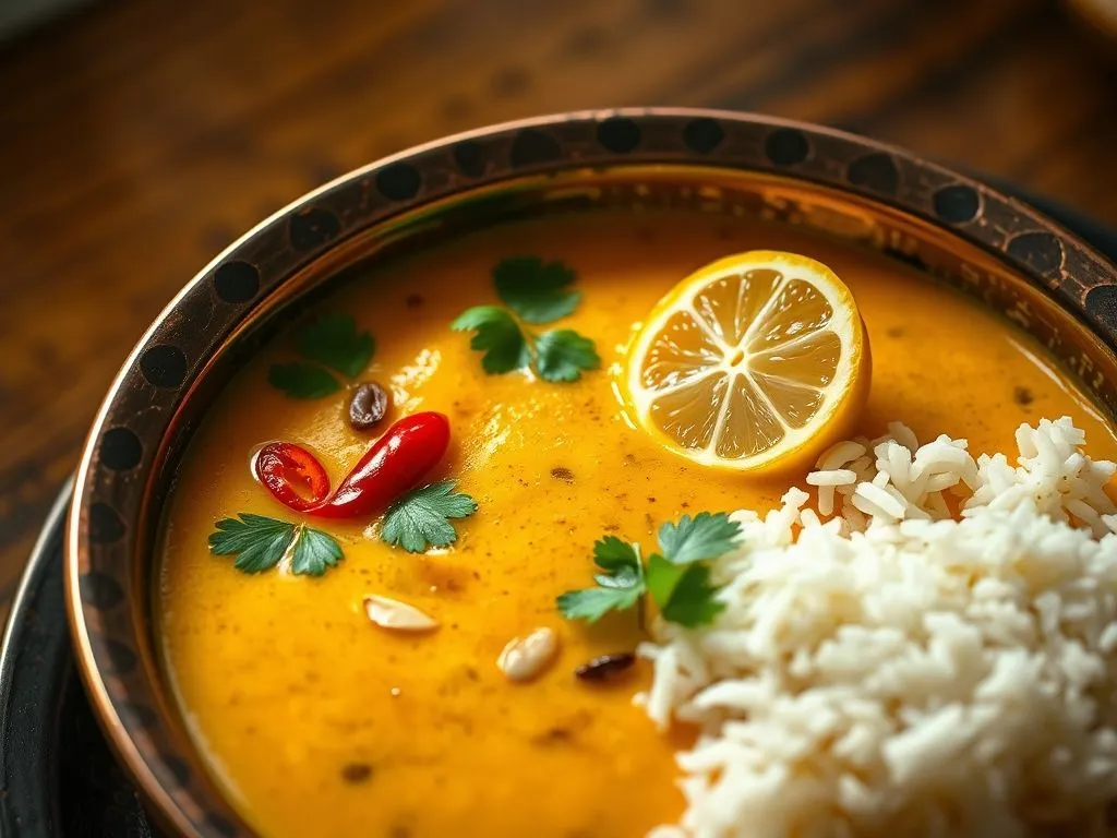 Dal Tadka Flavored with Lemon and Coriander