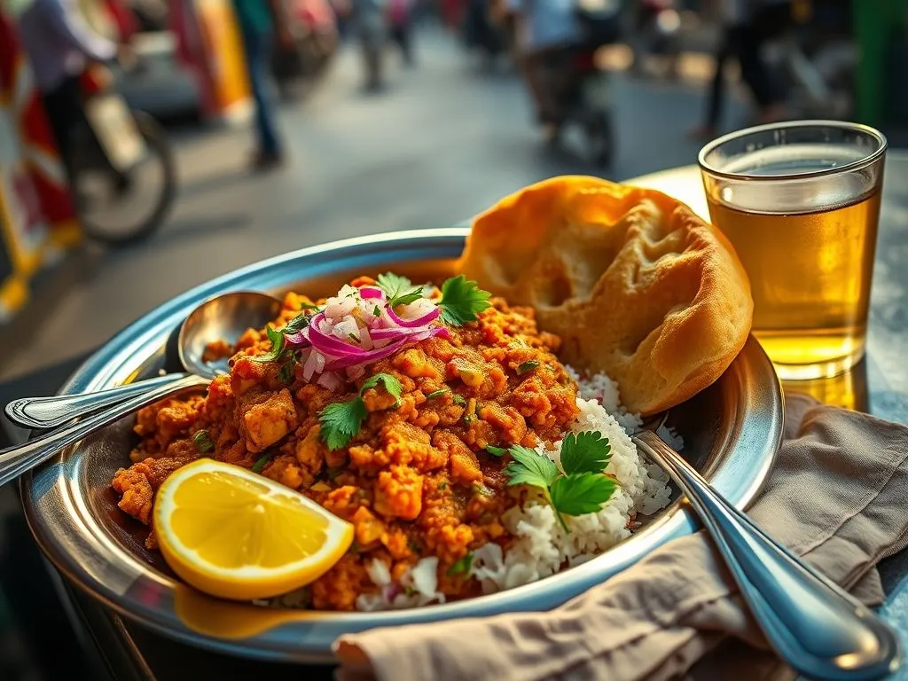 Delicious Breakfast Anda Ghotala With Butter Pav