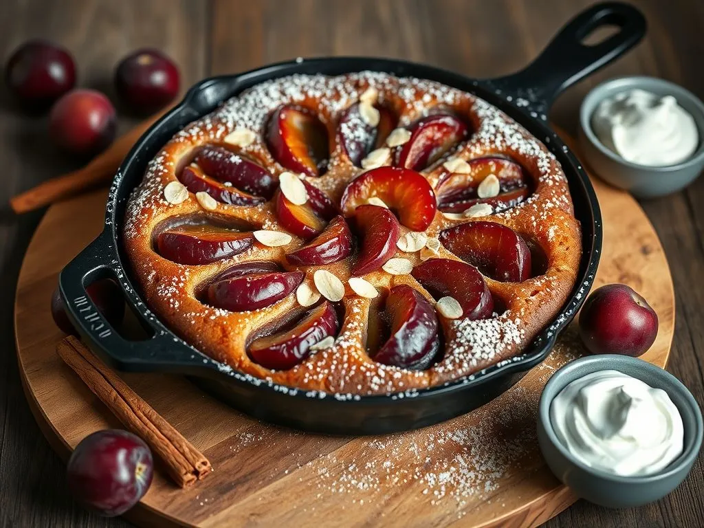 Delicious Skillet Plum Cake