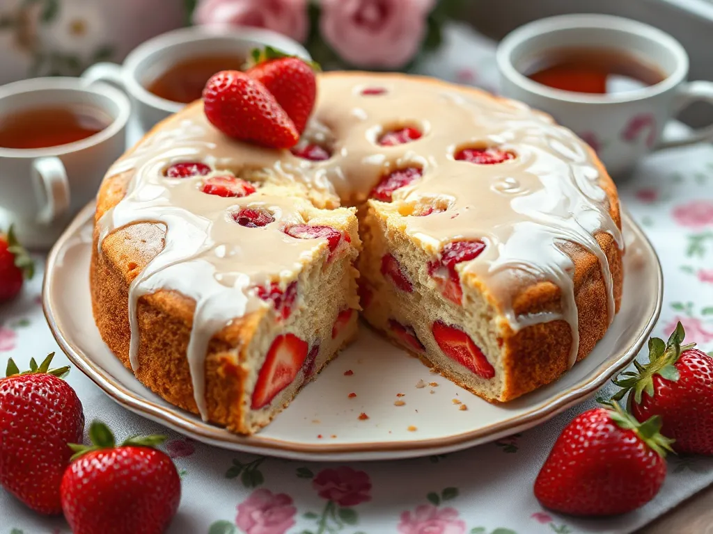 Delicious Strawberry Tea Cake