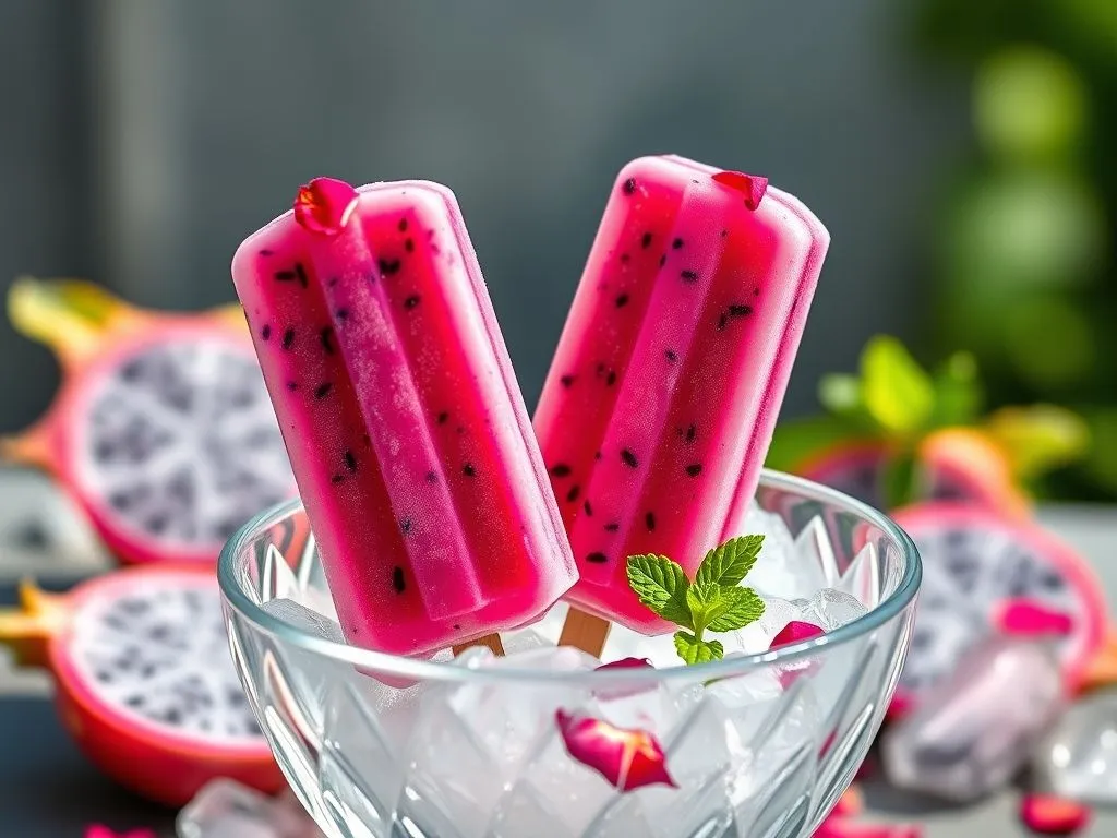 Dragon Fruit and Rose Water Popsicle