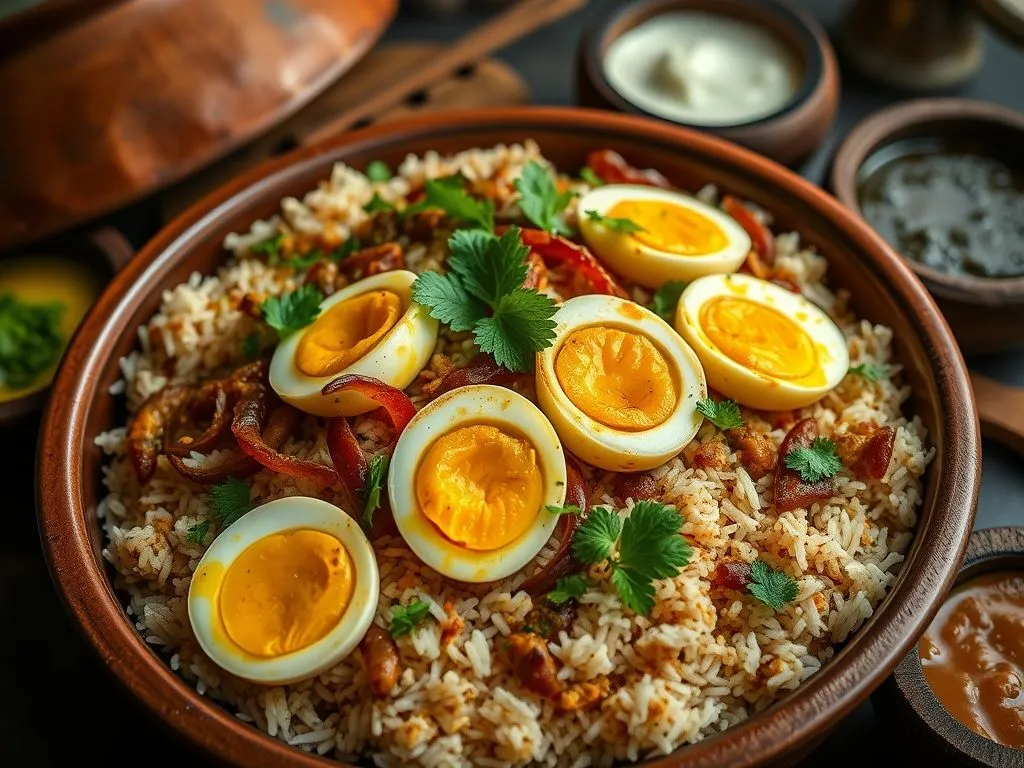 Egg Biryani With Coconut Milk