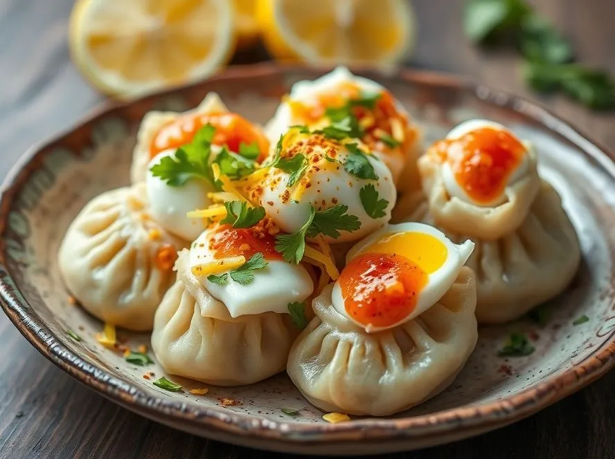 Egg Momo Chaat
