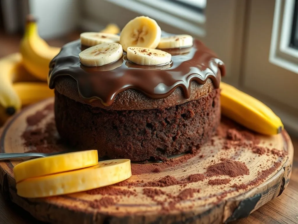 Eggless Chocolate Banana Cake