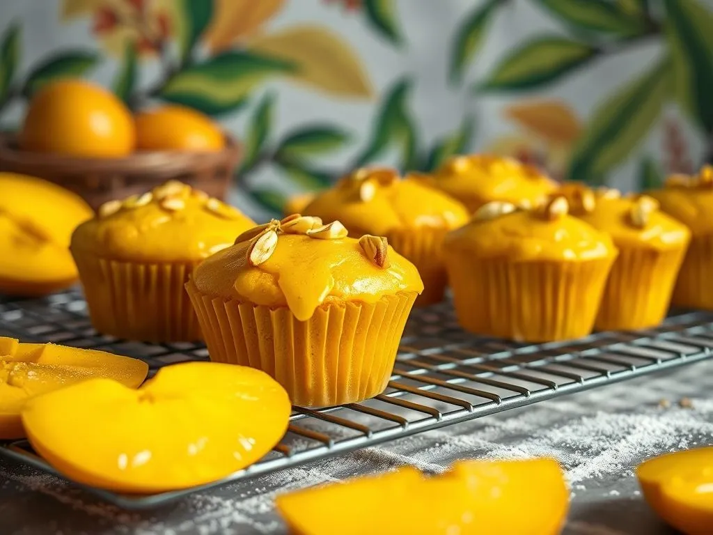 Eggless Mango Muffins