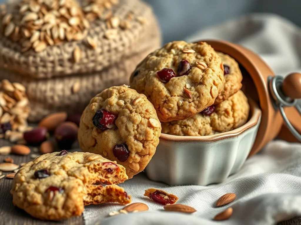 Eggless Oats Cranberry Almond Cookies