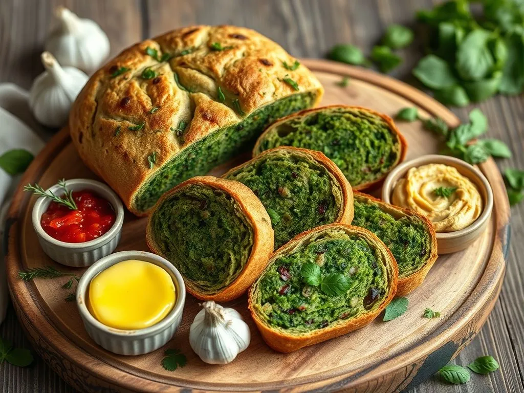 Eggless Spicy Spinach Bread