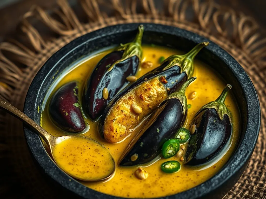Eggplant In Mustard Poppy Seed Yogurt Gravy