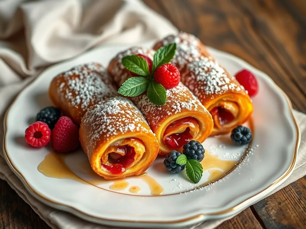 French Toast Jam Roll Ups