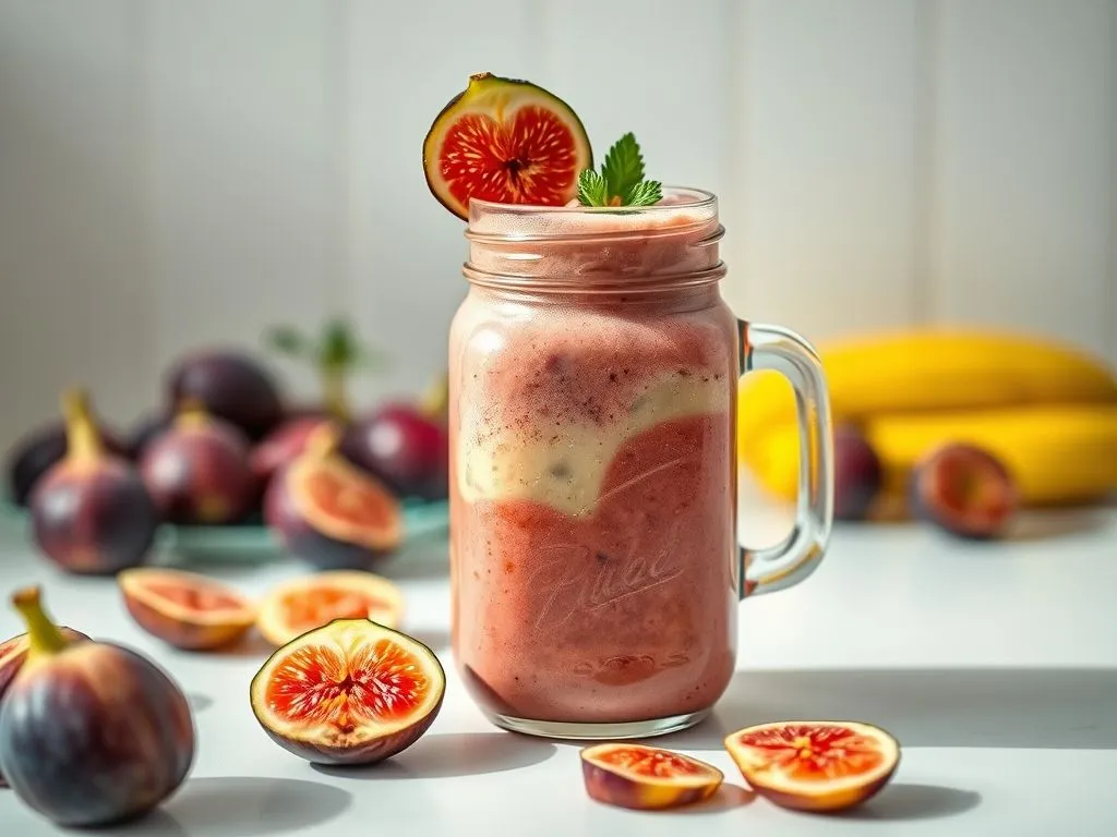 Fresh Figs Strawberry and Banana Smoothie