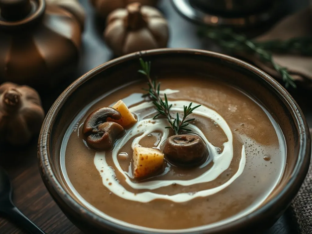 Garlic And Mushroom Soup