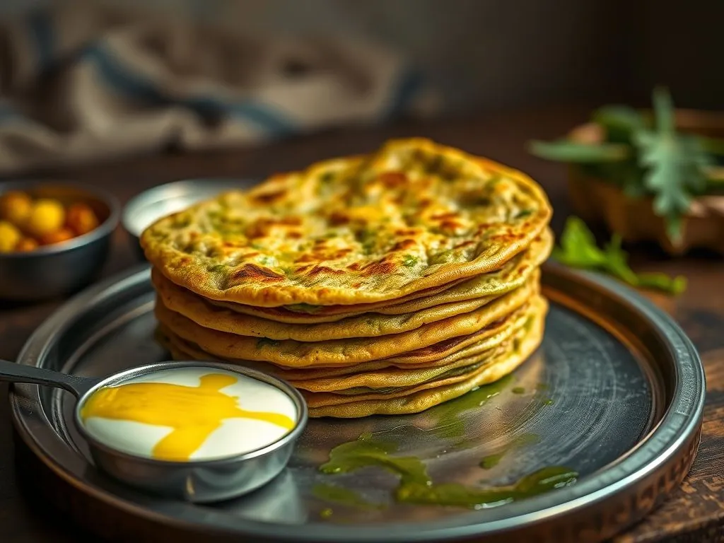 Green Moong Dal Paratha